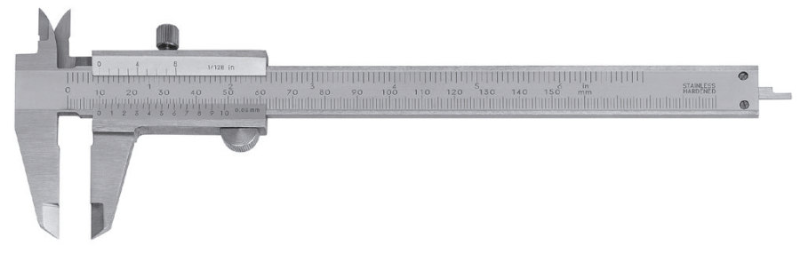 Posuvné měřítko HITEC 150/0,05 mm/ïnch s pojistným šroubem dole kulatý hloubkoměr (100-022)