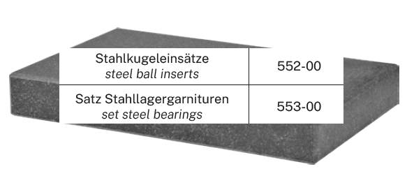 Sada HITEC pro ustavení desky - 3 stavěcích ocelových ložiskových šroubení, 2 stabilizačních šroubení a  3 kusy vyrovnávací deska (553-00)