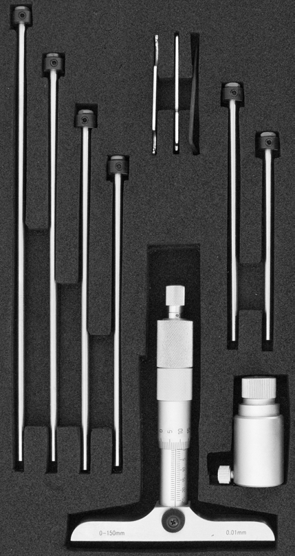 105979-ht_130-770 Mikrometrický hloubkoměr s výměnnými doteky 300/0,01 mm (HT-130-80)