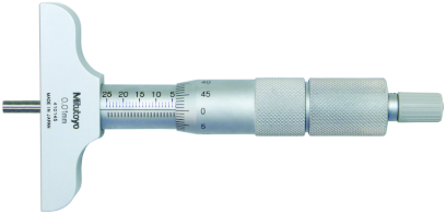 129-116: Analogový mikrometrický hloubokoměr MITUTOYO s výměnnýmí nástavci 0-150/0,01 mm