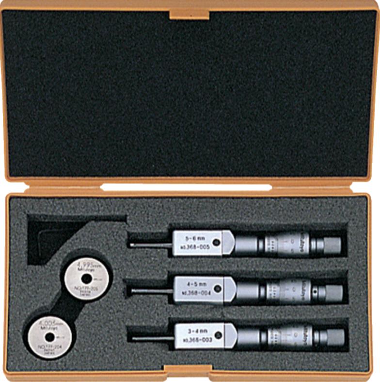 368-907: Sada analogových dutinoměrů MITUTOYO HOLTEST 3-6 mm/0,001mm