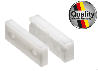 Pár čelistí pro svěrák HITEC 25 mm 1 kus hranol a 1 kus hladký z plastu (302-5703)