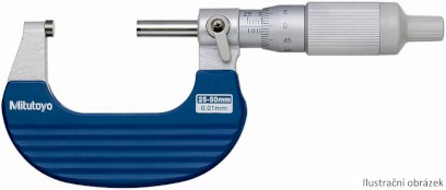 102-708: Analogový třmenový mikrometr s bubínkovou řechtačkou MITUTOYO 25-50/ 0,001mm
