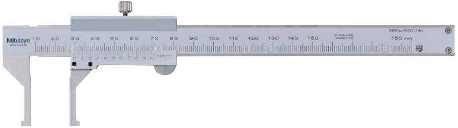 536-145: Analogové posuvné měřítko s Noniem MITUTOYO 10-150/0,05mm s úzkými čelistmi pro měření vnitřních rozměrů