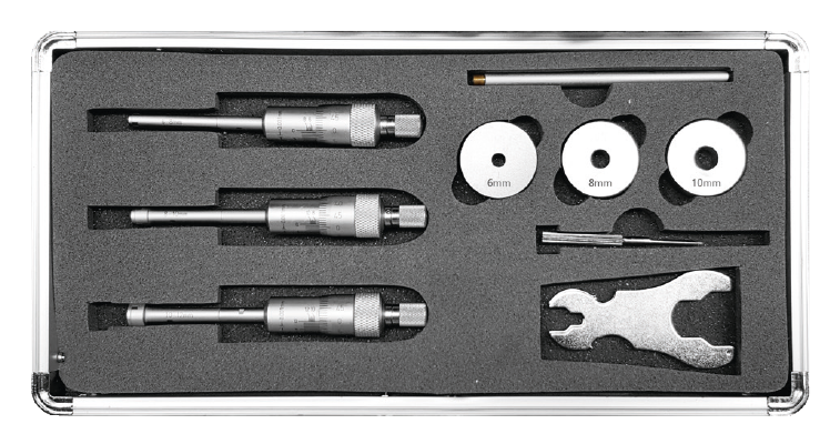 110865-ht_244-10 2-bodový analogový dutinoměr HITEC 3-6 mm/ 0,001 včetně kroužků (244-10)