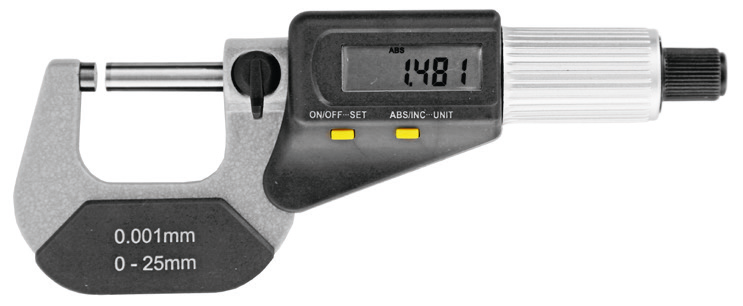 Digitální mikrometr HITEC IP54 s třecí spojkou 50-75/0,001 mm + nastavovací měrka (206-12)