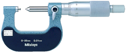 125-115: Třmenový mikrometr na měření závitů MITUTOYO 50-75/0,01mm