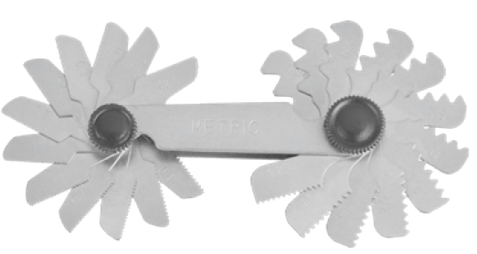 111019-ht_303-10 Závitové měrky HITEC ocelové 52 listů 0,25-6,0 / 4-62  60° metrické, / 55° Whitworth (303-16)