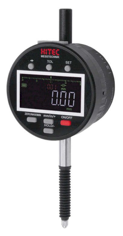 Digitální úchylkoměr HITEC 25/001 mm/inch s TOL, TIR, IP65, nabíjecí USB-C, Bluetooth (HT-288-504)