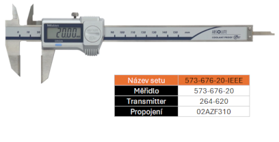 SET UW Digitální posuvné měřítko pro orýsování 0-150/0,01mm IP67 MITUTOYO (573-676-20-IEEE)