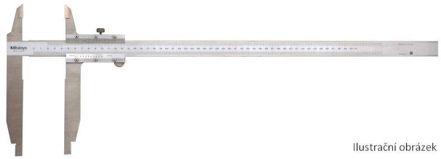 533-506: Analogové posuvné měřítko s Noniem MITUTOYO 0-1000/0,02mm se standardními čelistmi a
zaoblenými měřicími plochami