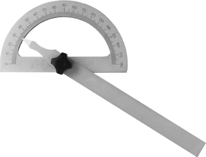 Úhloměr HITEC 0-180° s aretačním šroubem 120 mm délka ramene 150 mm (301-87)