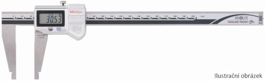 550-203-10: Digitální posuvné měřítko MITUTOYO 0-450/0,01mm s ochranou IP 67 a zaoblenými měřícími plochami