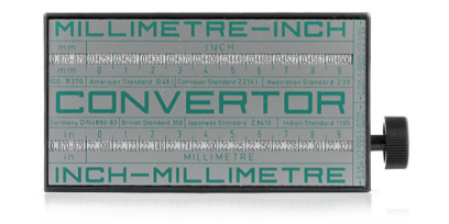 Převodník rozměrů mm-Inch - zobrazuje přímý převod  z mm na palce. (495-30)