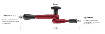 Rameno stojánku FISSO kloubové CLASSIC-LINE  délka 453 mm (4400-45) (571-21)